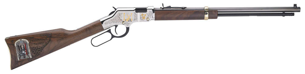 Rifles Long Guns Henry Repeating Arms 16 LR/21 Short 22LR HENRY H004MAS    GOLDEN BOY FREEMASONS TRIB 22LR